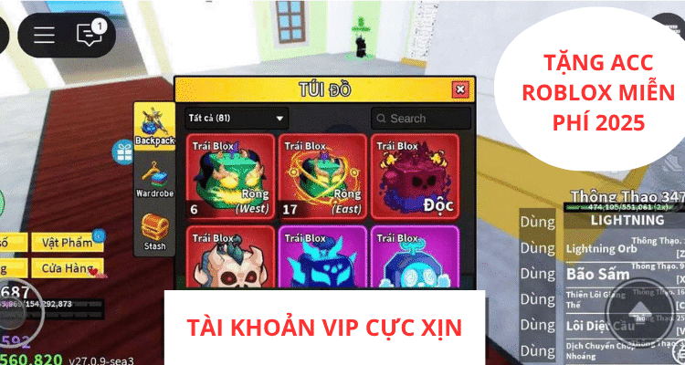 Tặng acc roblox miễn phí